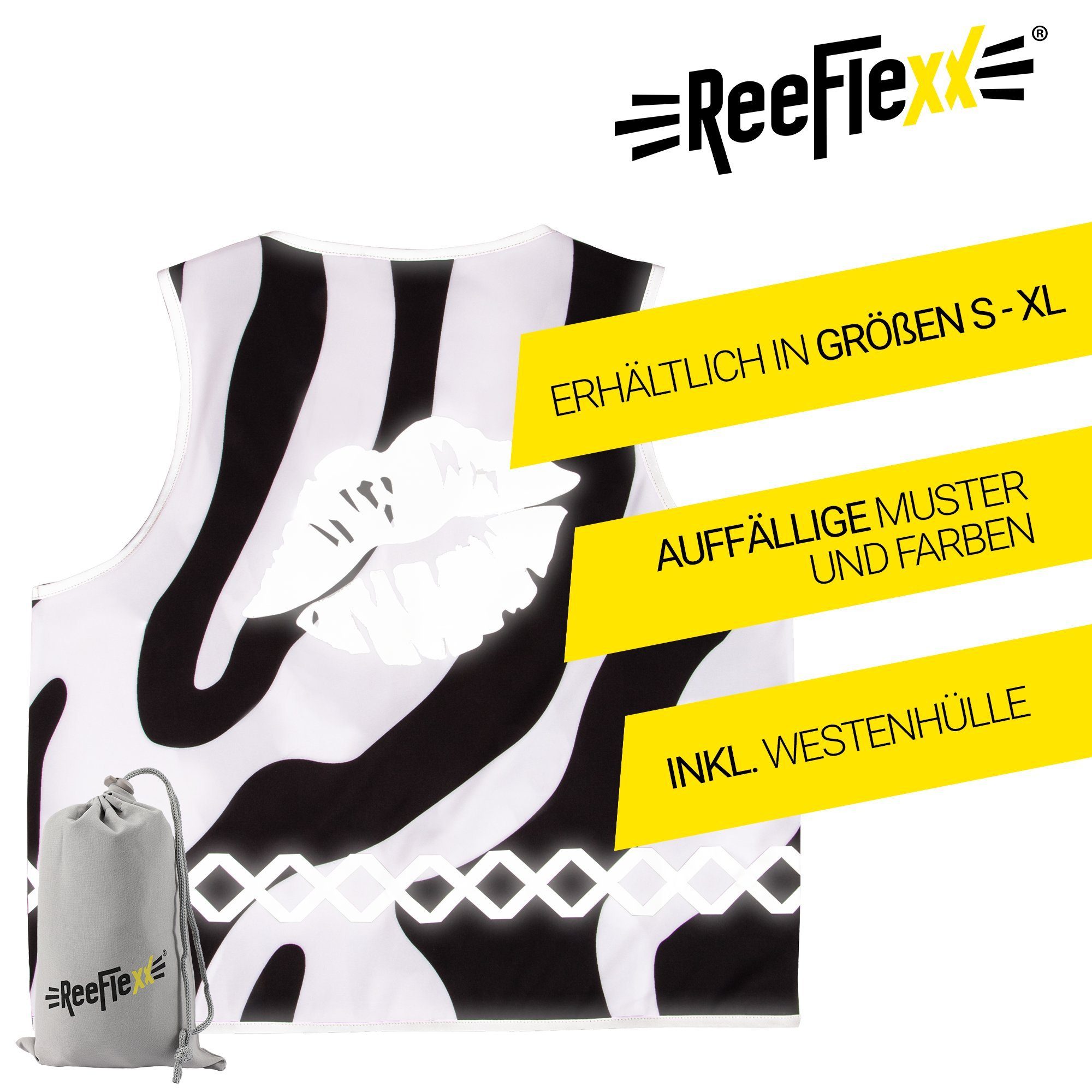 ReeFlexx Warnweste Wild Zebra Kiss - Damenwarnweste