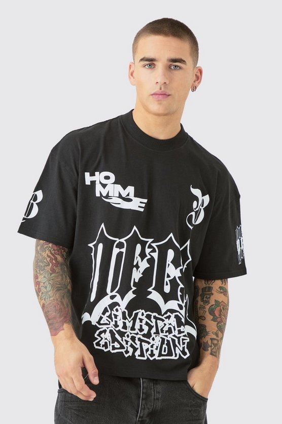 Kastiges Oversize T-Shirt mit Official Moto-Print