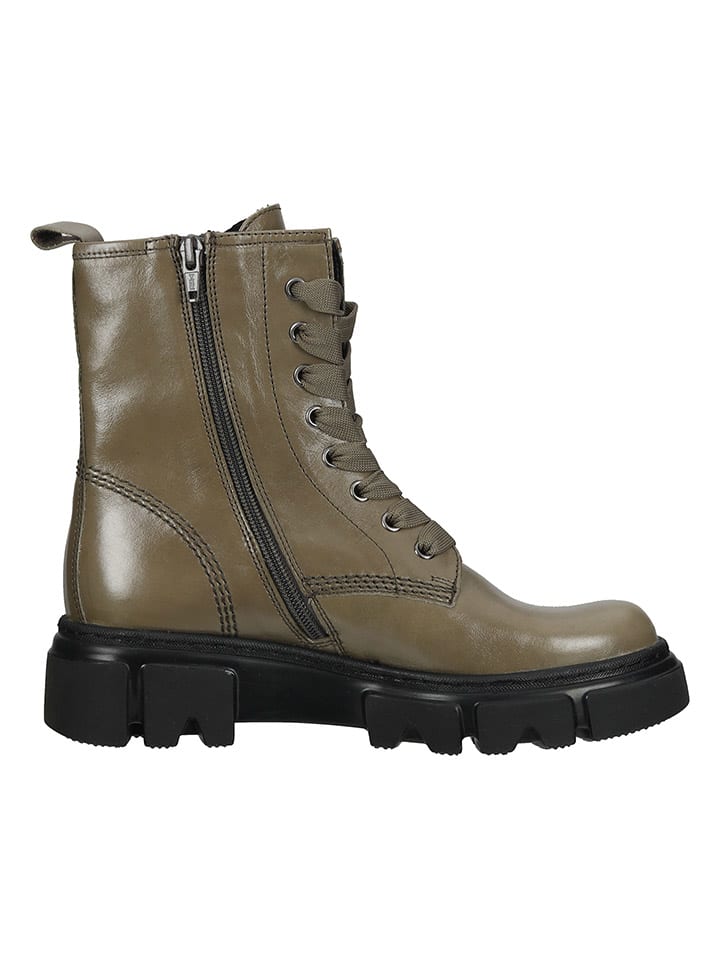 Gabor Leder-Stiefeletten in Khaki günstig kaufen