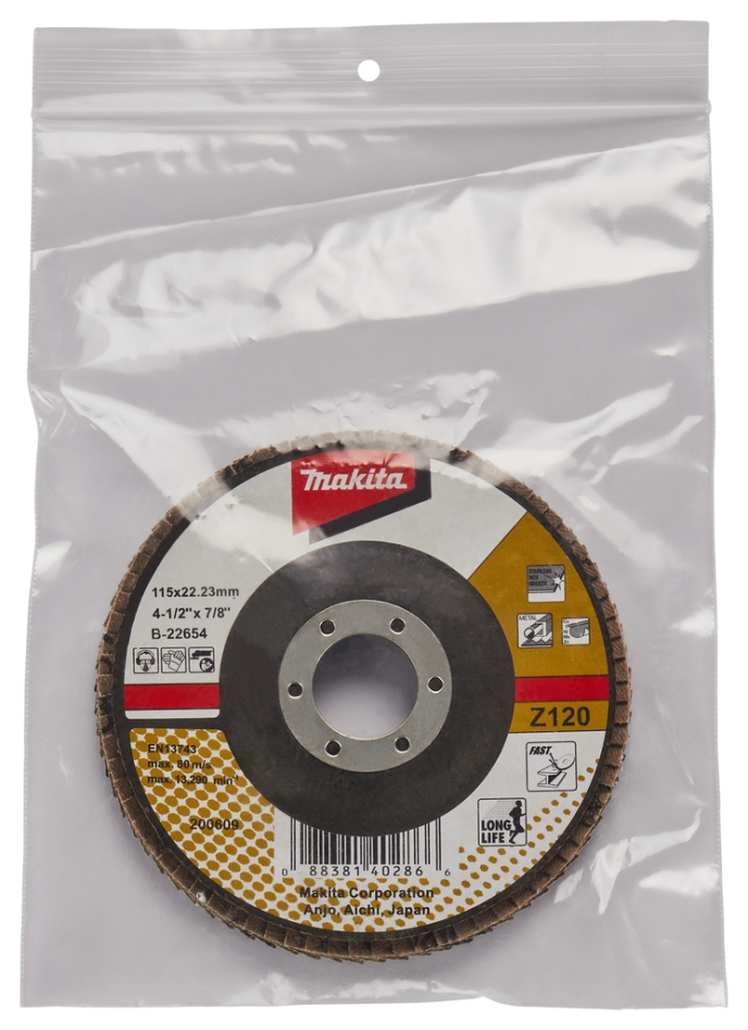 Makita Accessories B-22654 Δίσκος με πτερύγια 115mm Z120