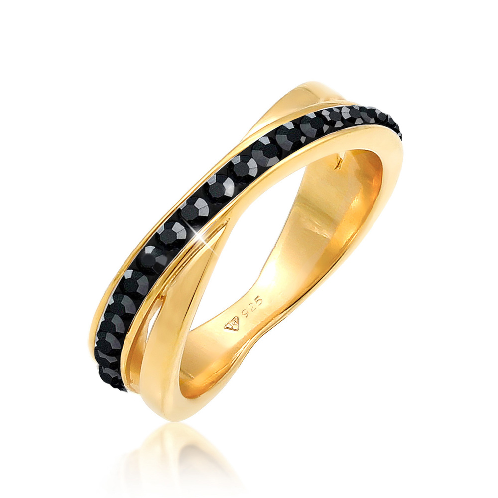 Elli Elli Bague Femme d'Emballage Élégant avec Cristaux en Argent Sterling 925 Bague
