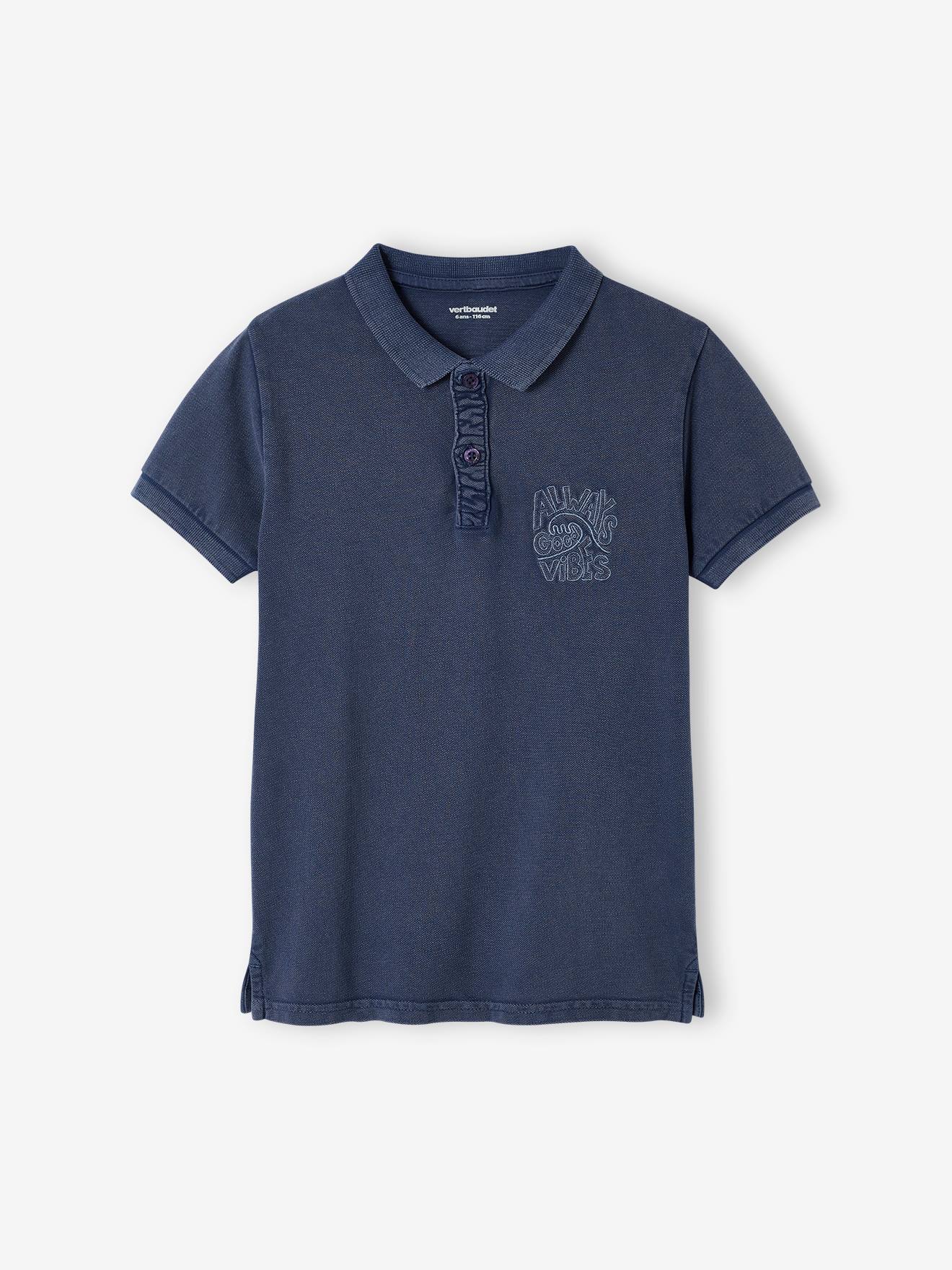 Vertbaudet Jungen Poloshirt mit Stickerei - dunkelblau