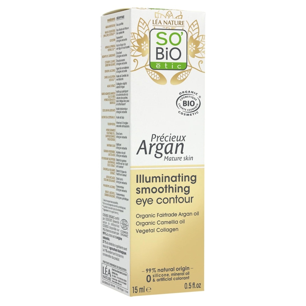 LÉA NATURE SO BiO étic Contour yeux défroissant lumière, Précieux Argan Peaux Matures Contour yeux