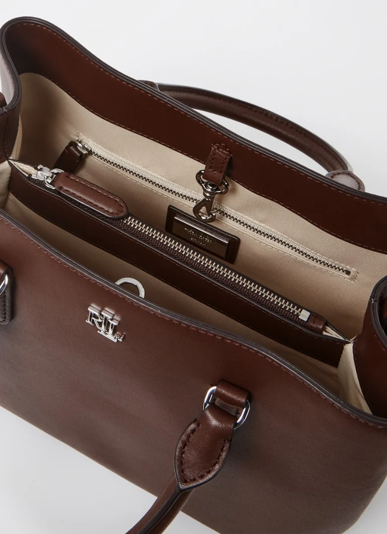 Bolsa de couro Ralph Lauren Marcy com logotipo
