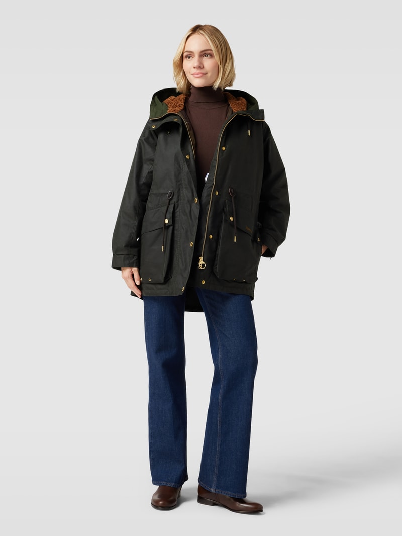 Jacke mit Kapuze Modell 'GRANTLEY' in olivgrün