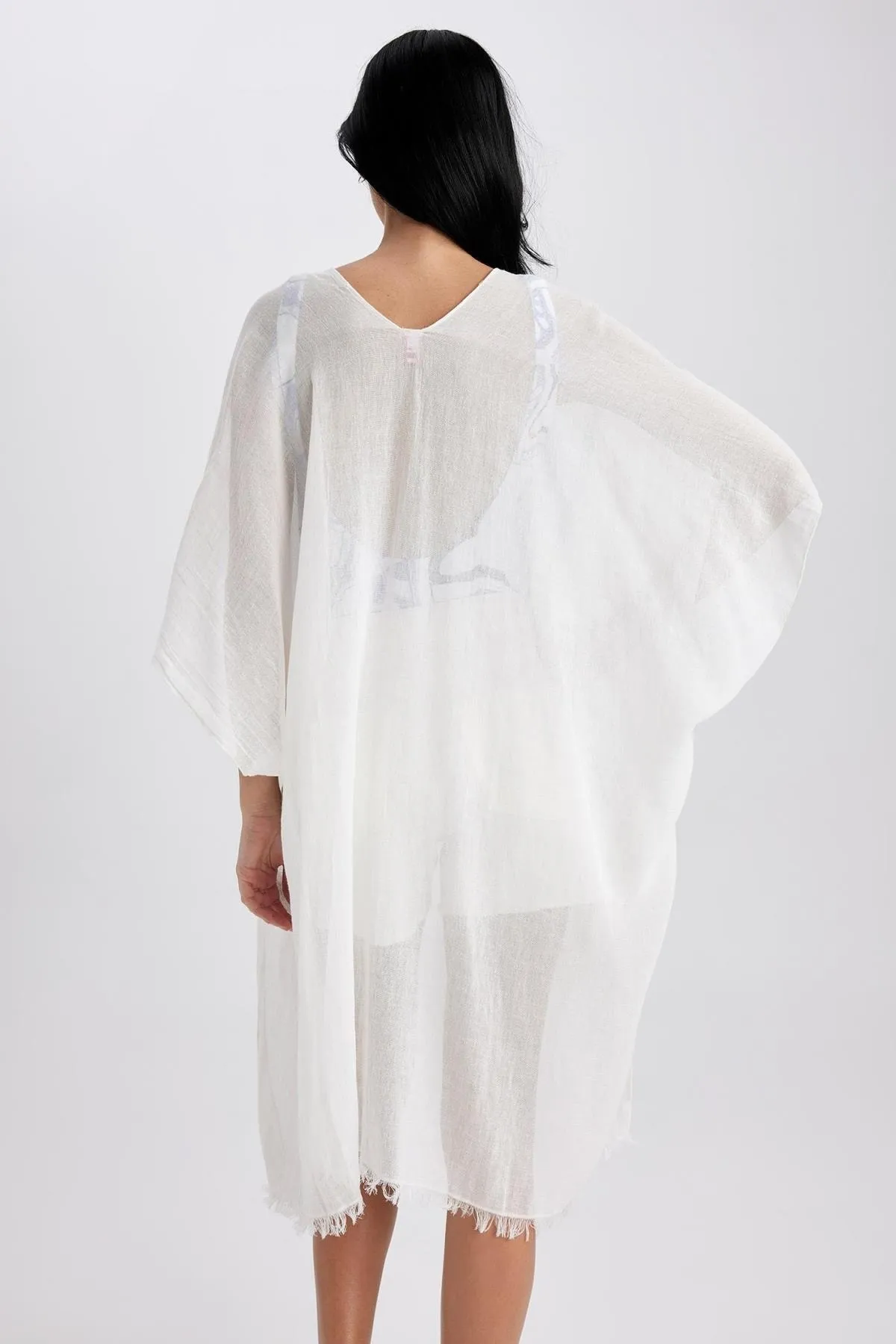 DeFacto  „Fall In Love“-Kimono aus 100 % Baumwolle mit normaler Passform