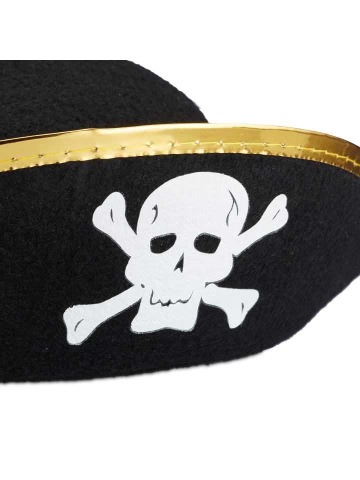relaxdays 6 x Piratenhut in Schwarz/ Gold günstig kaufen onesize