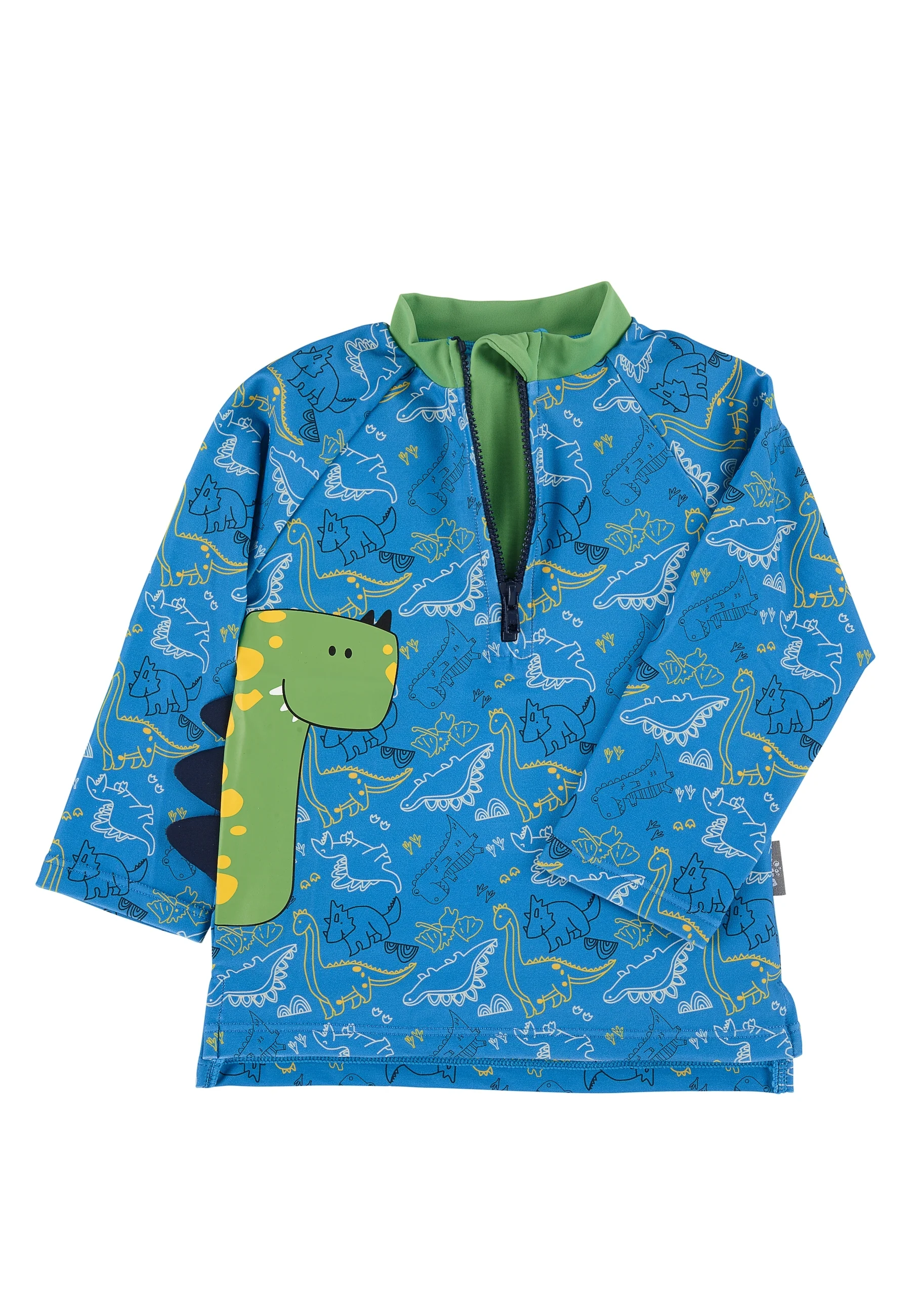 Langarm-Schwimmshirt mit Allover-Dino-Print