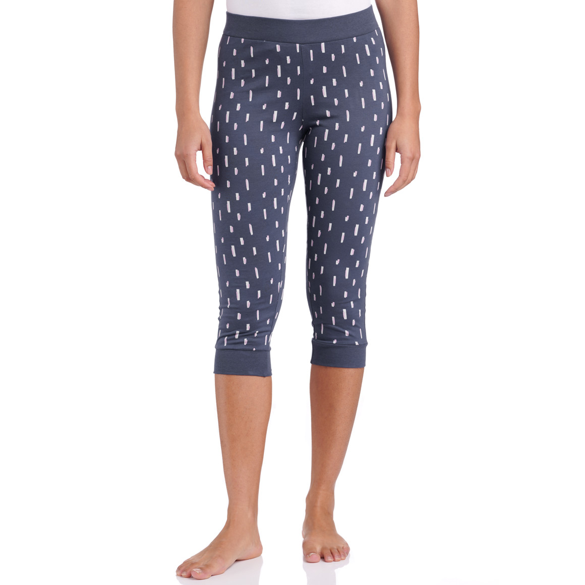 Damen 34-Schlafhose mit Allover-Print