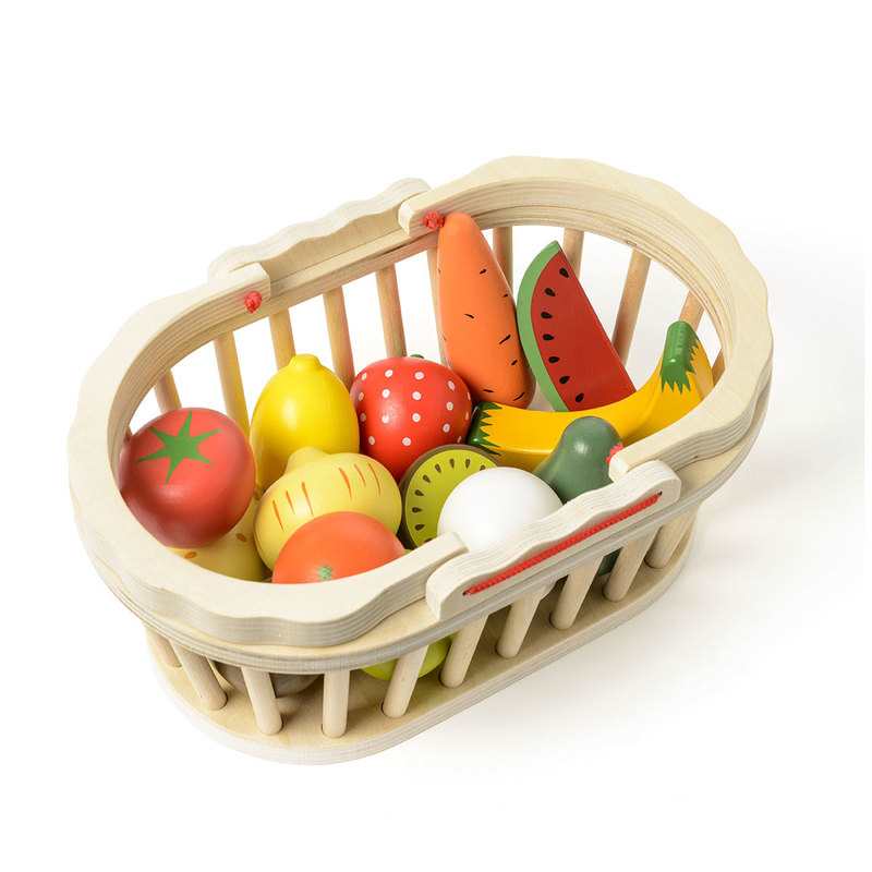 Panier de 13 fruits et légumes en bois Oxybul