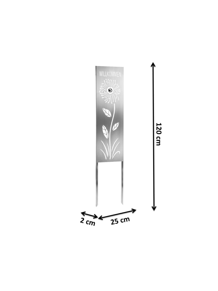kobolo Gartendekoration SUNFLOWERSIGN in Silber günstig kaufen onesize