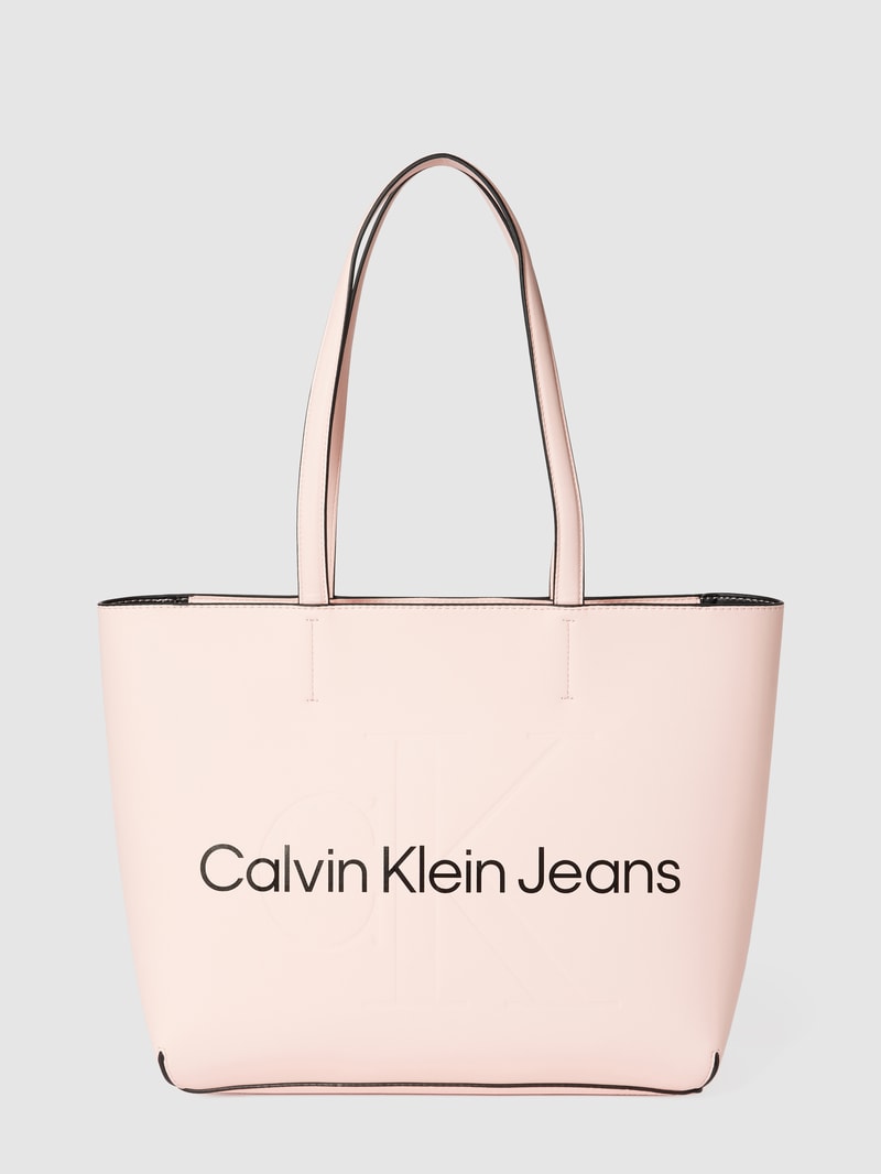 Shopper mit Label-Detail in hellrosa