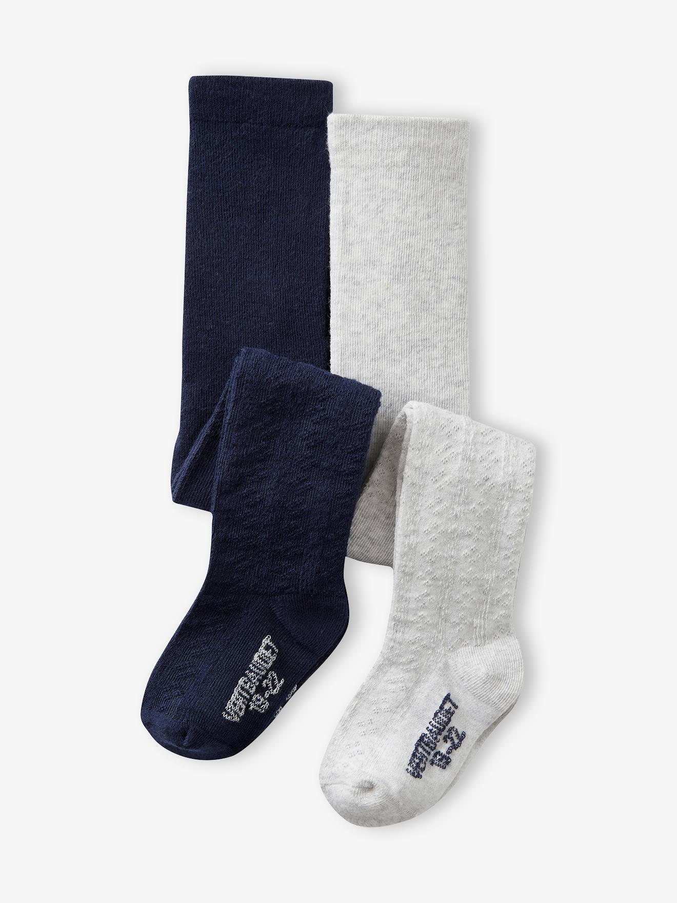 Vertbaudet 2er-Pack Mädchen Baby Strumpfhosen Oeko-Tex - pack marine
