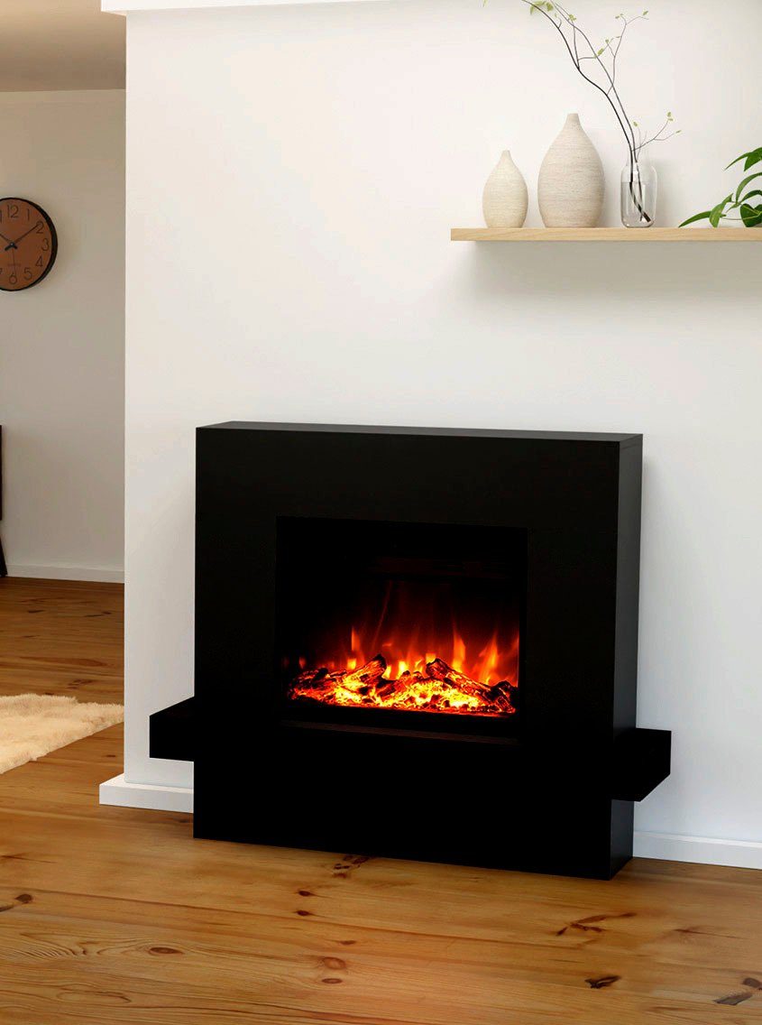 GLOW FIRE Elektrokamin Pandora LED, LED Kamin mit Heizung, mit 3-fach Farbwechsler und Knisterfunktion