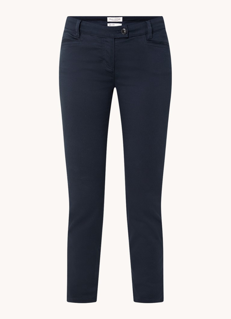 Pantaloni Marc O'Polo Laxa din amestec de bumbac organic, talie medie, slim fit