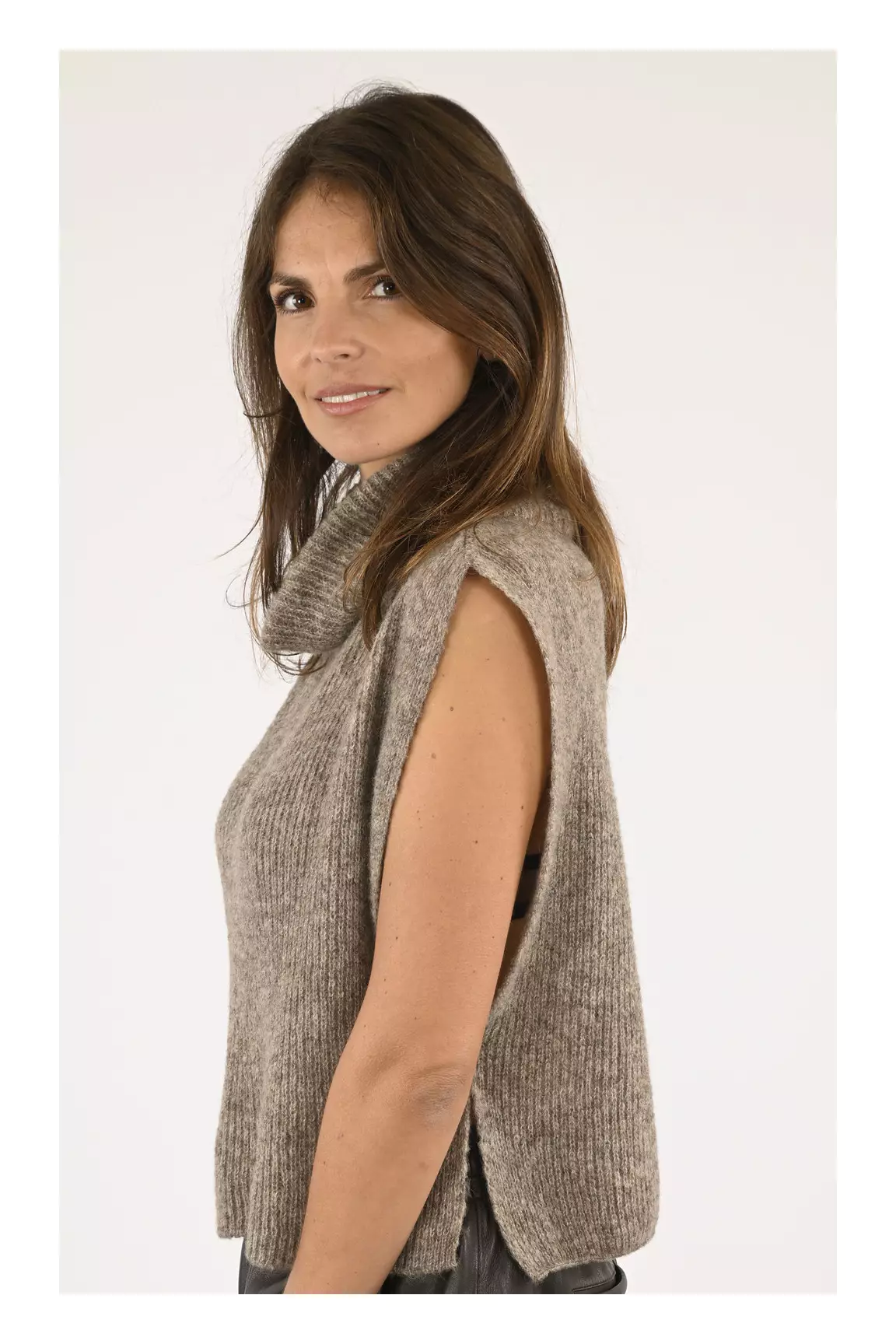 Lea Clement Gilet Femme couleur beige