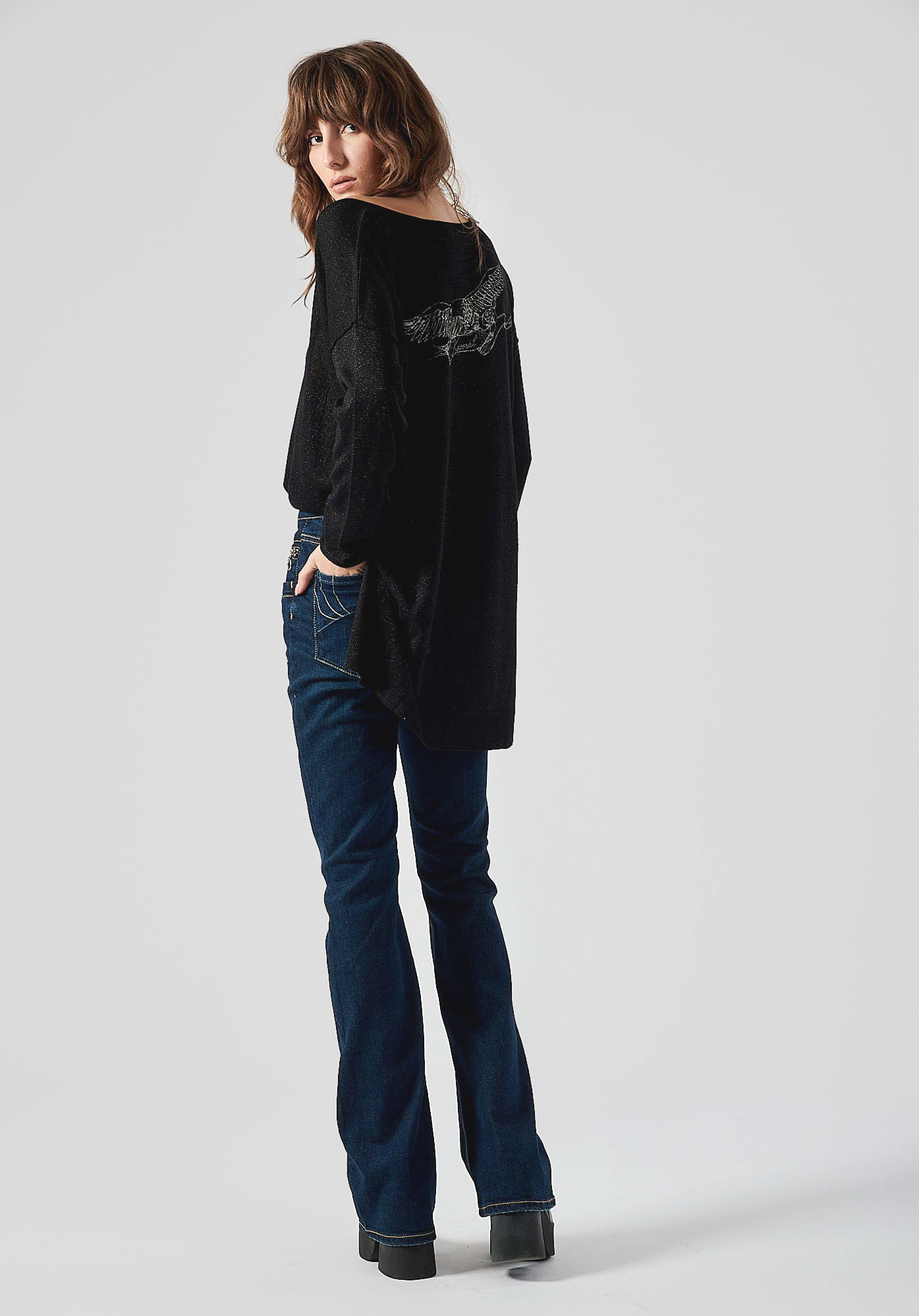 FERLY  Pull noir Femme