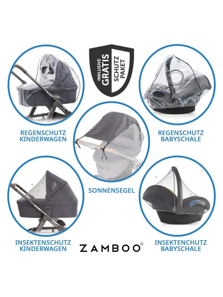 ABC-Design 3in1 Kinderwagen-Set Samba - inkl. Babywanne, Autositz in schwarz günstig kaufen onesize