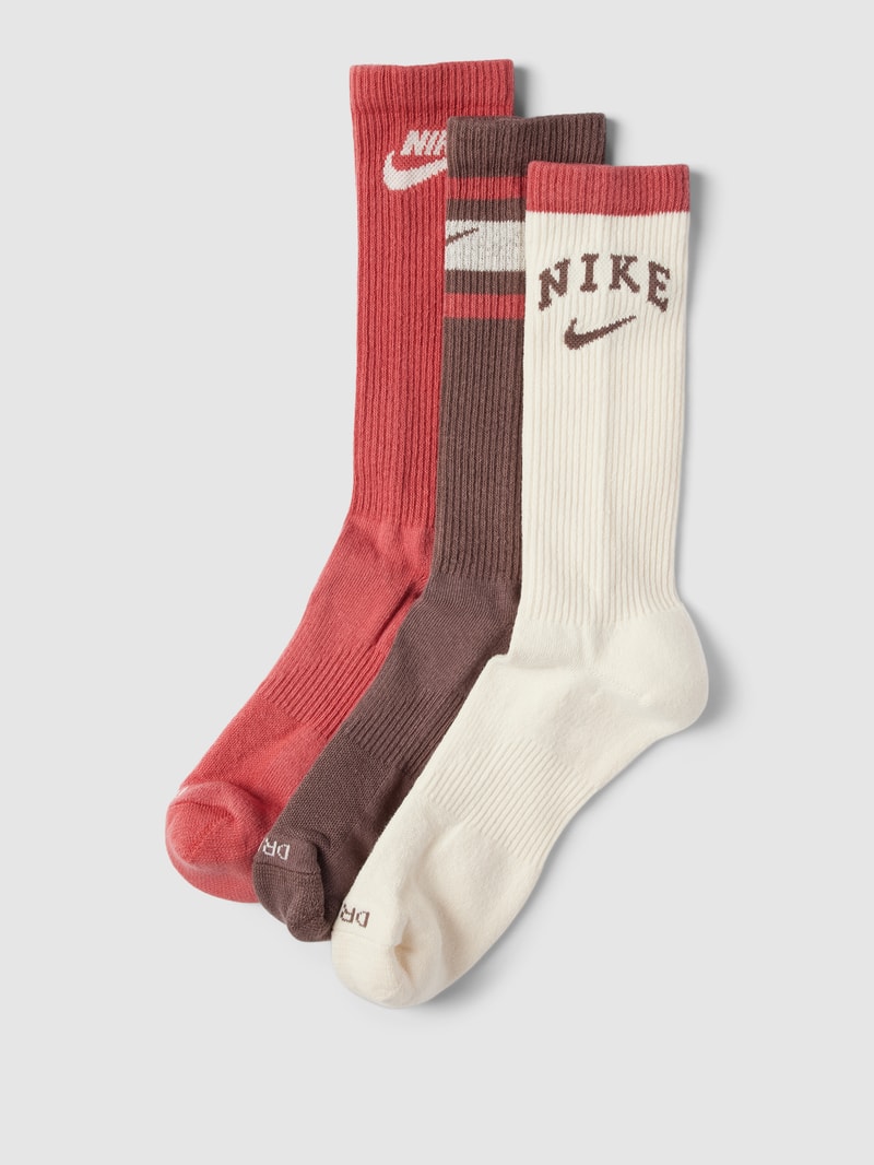 Socken mit Label-Print in koralle