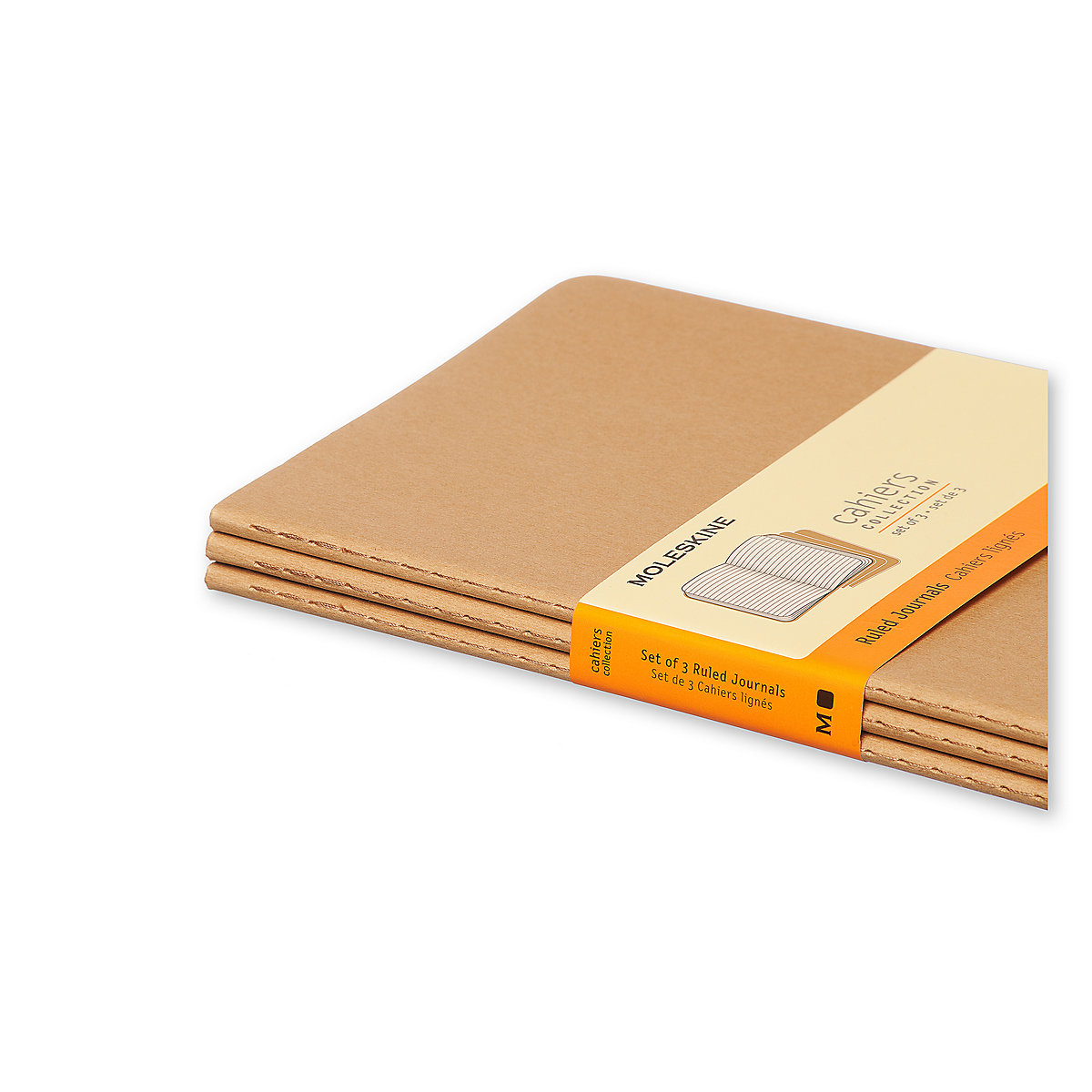 Notizbücher Cahier- L/A5- 3er Set- Liniert Notizbücher