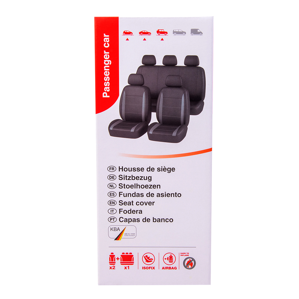 Universal-Sitzbezug-Set schwarz-grau, 9-teilig - ATU