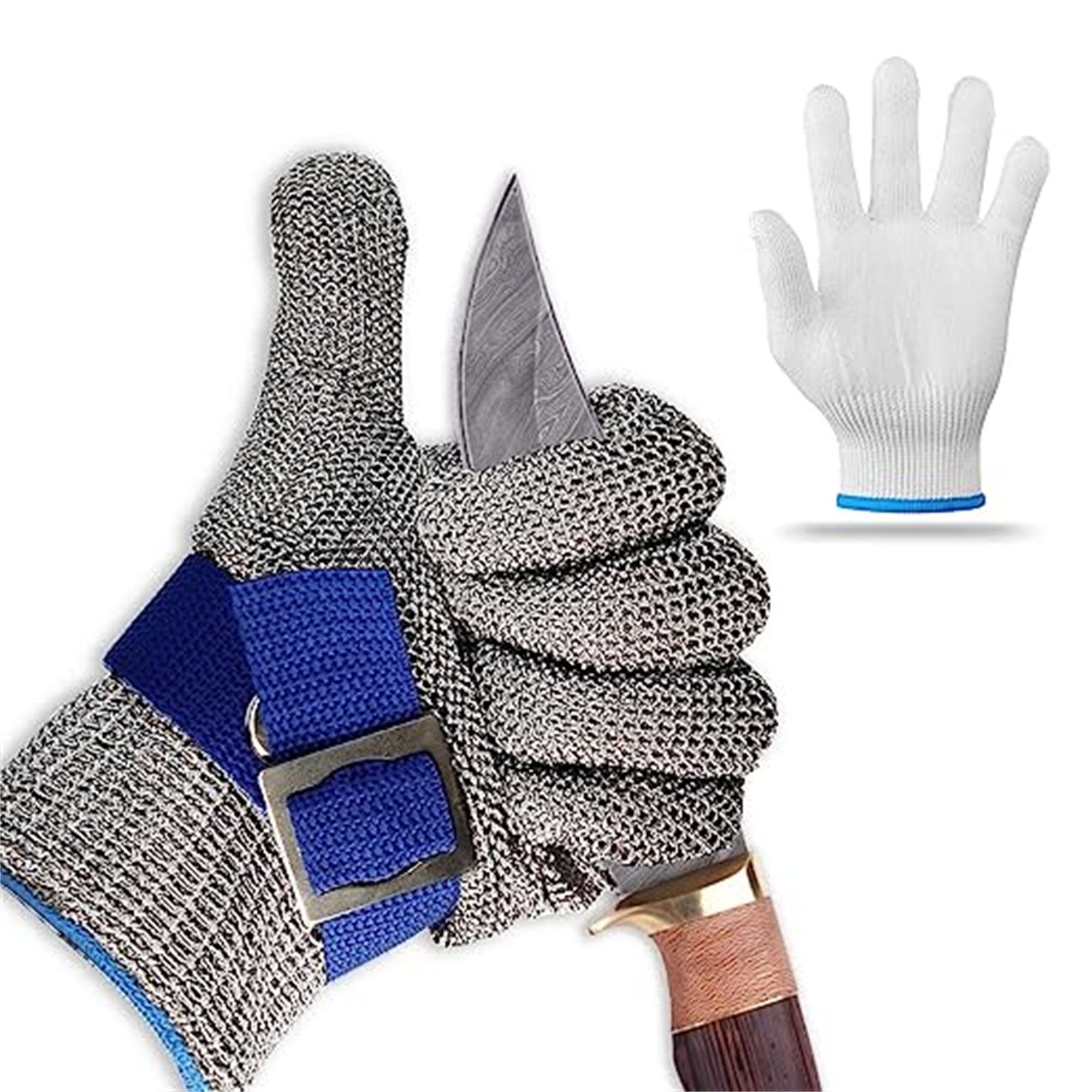 flowgoer Arbeitshandschuhe Kettenhandschuhe, Küche hoher Schutz, rostfreier Stahl