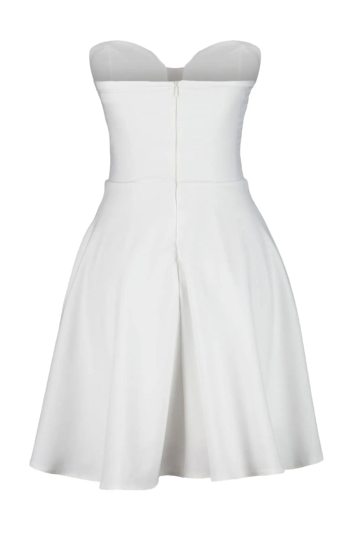 Trendyol Collection  Ecru-Taille geöffnet / Skater-gefüttert, gewebt, bedruckt, Hochzeit / Elegantes Hochzeits-Abendkleid TPRSS23EL00245