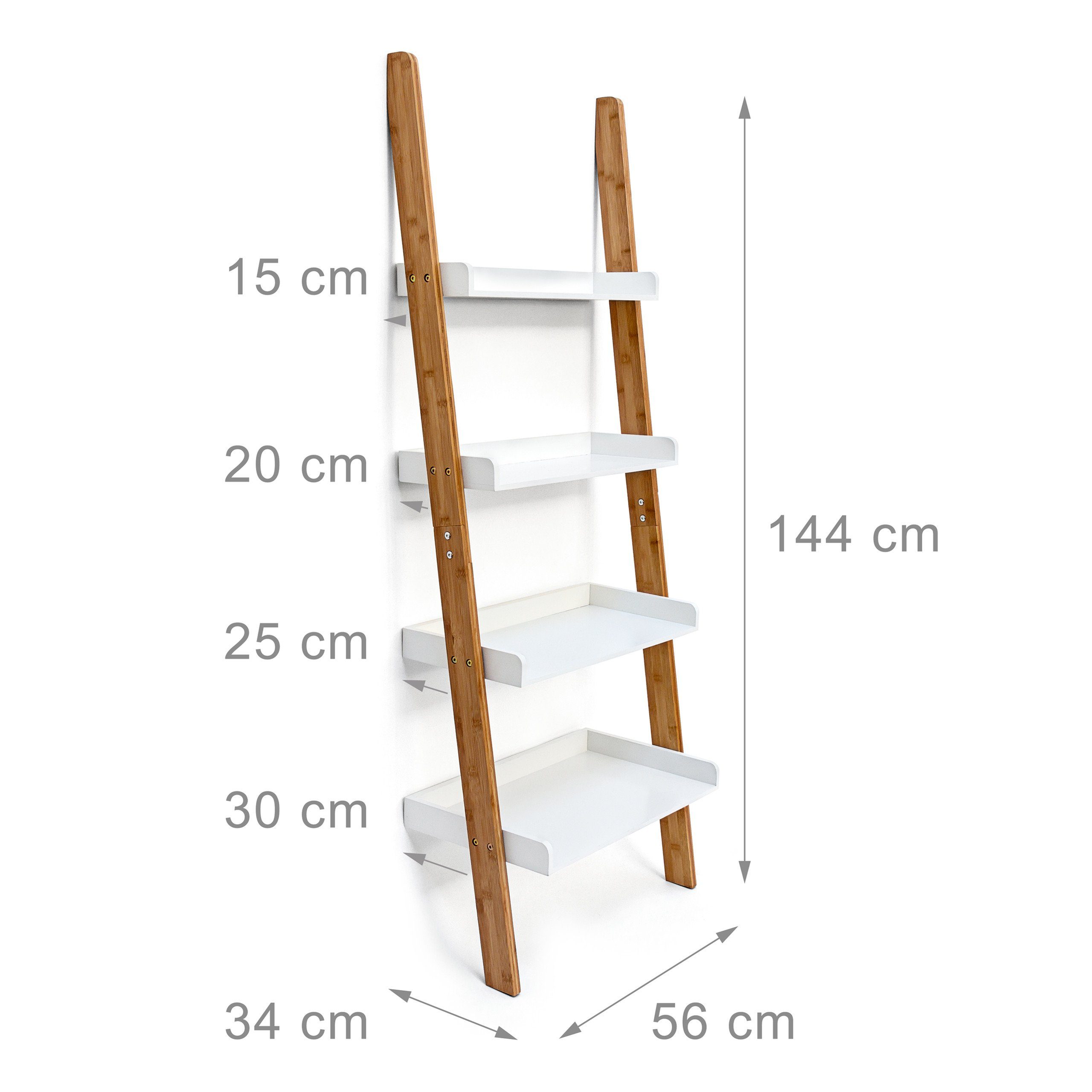 relaxdays Leiterregal Leiterregal BAMBOO