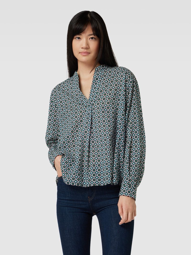 Bluse mit Allover-Muster in grün
