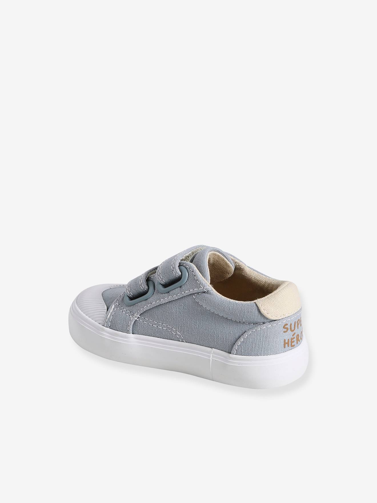 Vertbaudet Baby Stoffsneakers mit Klettriemchen - beige bedruckt