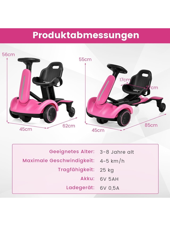 COSTWAY 6V Gokart Elektro in Rosa günstig kaufen onesize