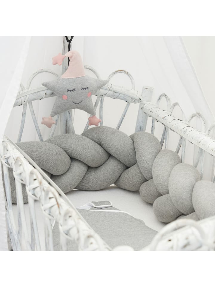 nordic coast company  Bettschlange geflochten XL Grau (L) 300cm günstig kaufen onesize