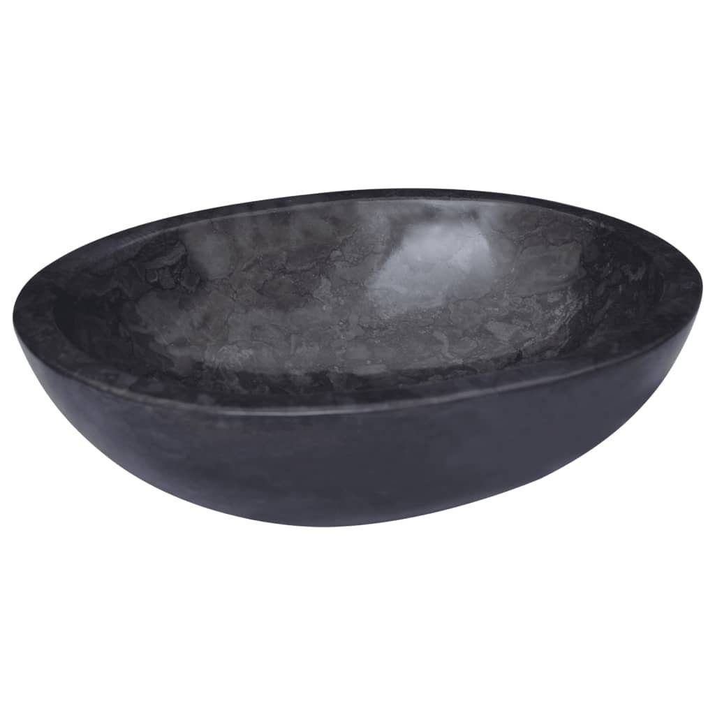vidaXL Waschbecken Waschbecken Schwarz 53x40x15 cm Marmor