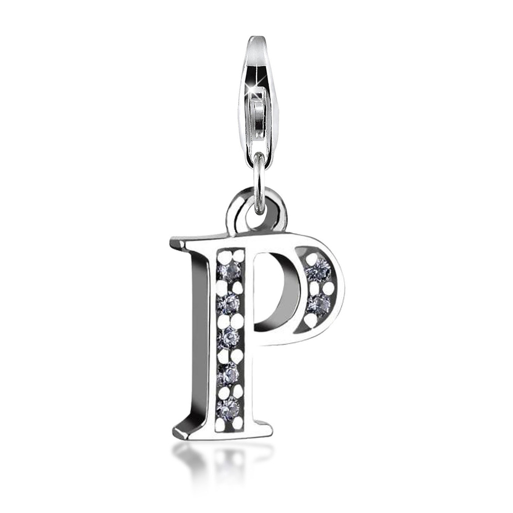 Nenalina Nenalina Amulette Charm lettre Pendentif individuel et personnalisé en argent 925 Pendentif
