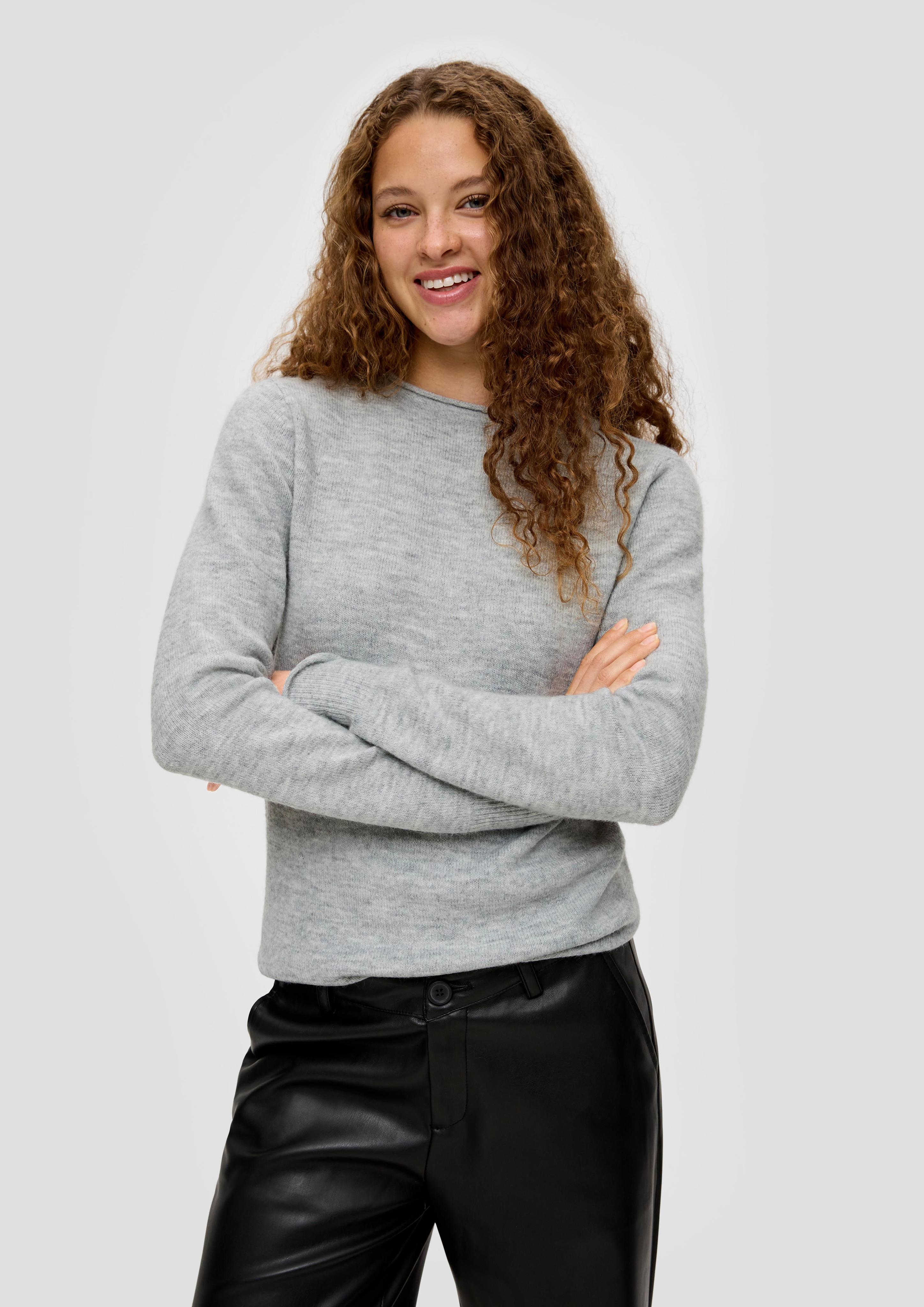 Strickpullover mit Rollsaumblende  2142393-9400