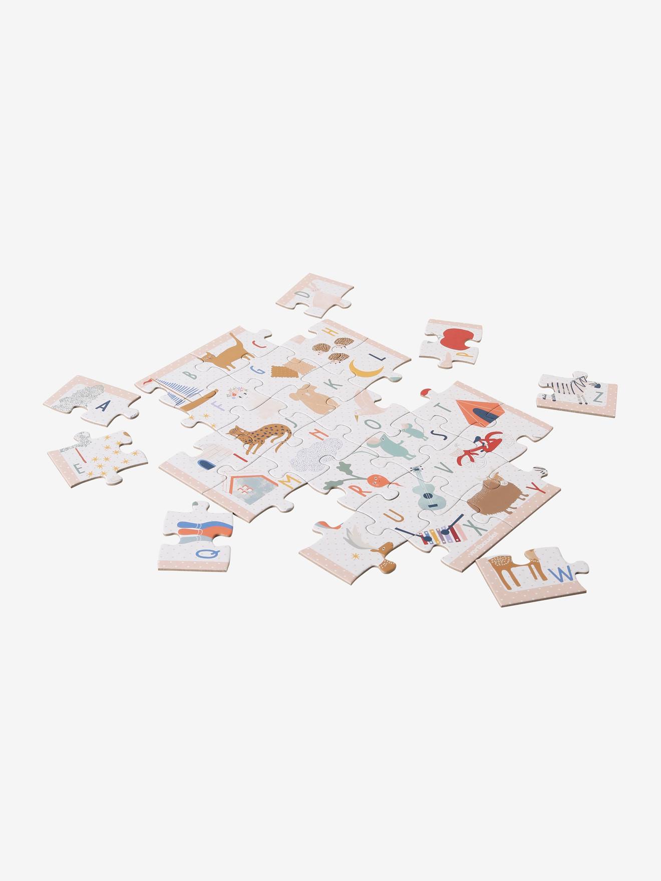 Vertbaudet Kinder ABC-Puzzle, 28 Teile, FSC - beige