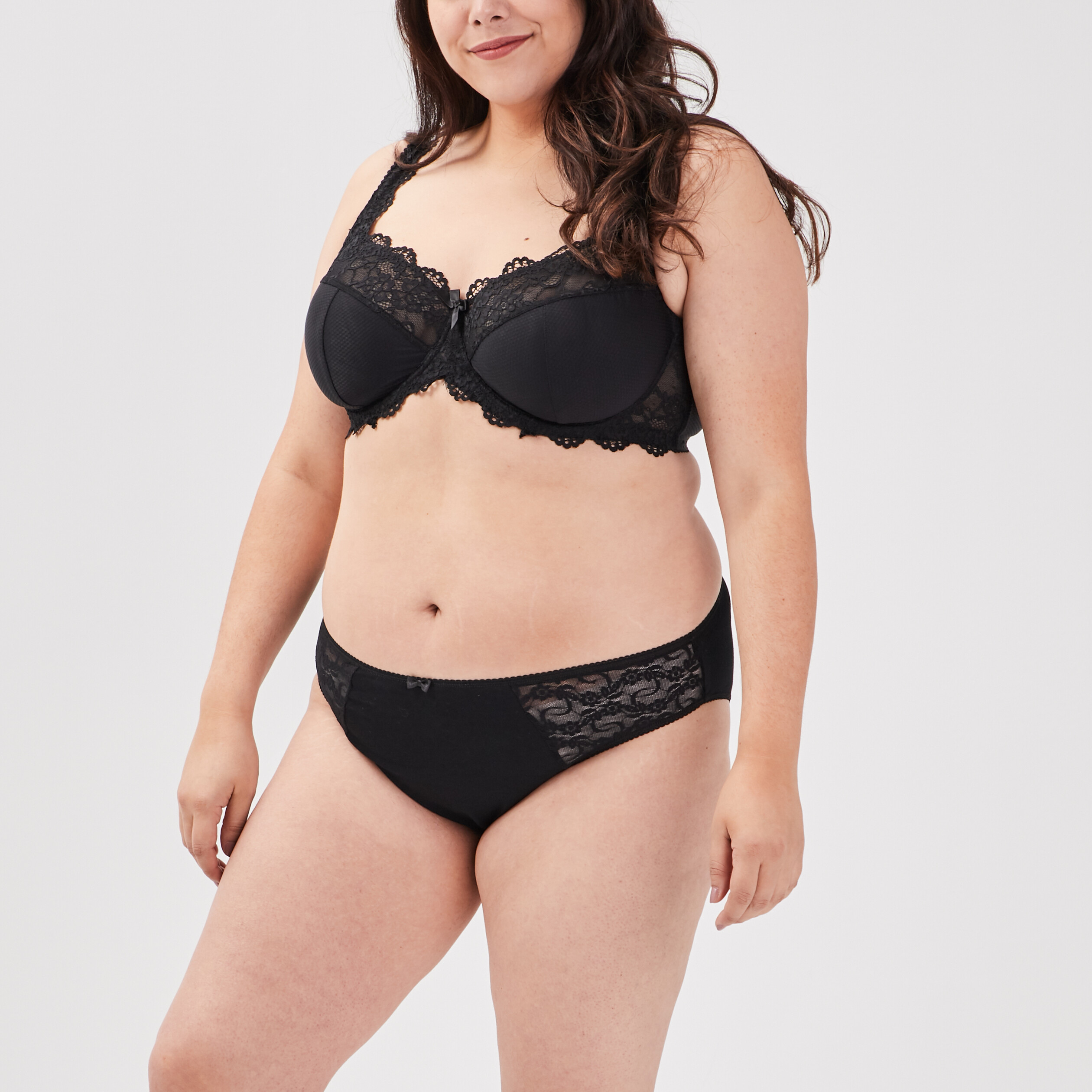 Culotte empiècements dentelle noir femme grande taille | La Halle