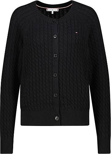 TOMMY HILFIGER Damen Strickjacke CO MINI CABLE C-NK CARDIGAN