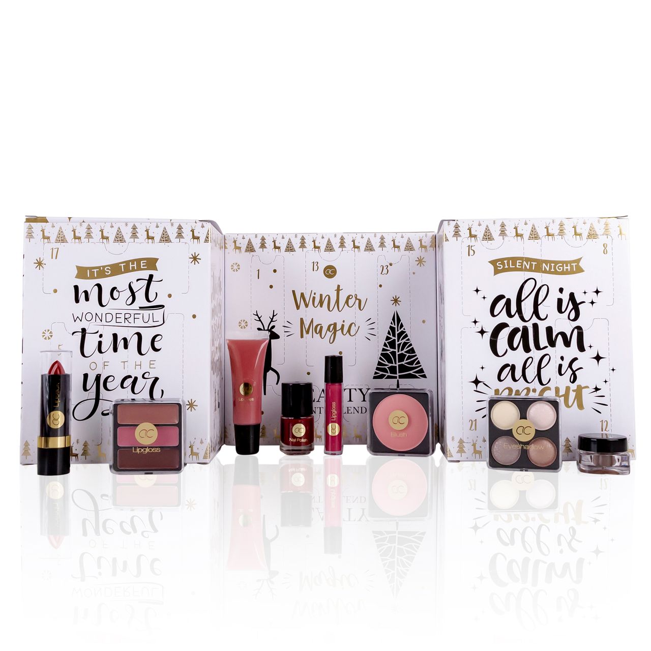 accentra Adventskalender Dekorativkosmetik WINTER MAGIC in würfelförmiger Box
