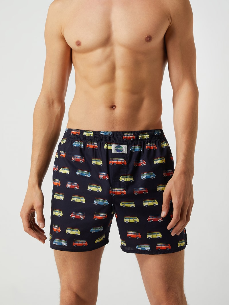 Boxershorts aus Baumwolle mit Allover-Muster in dunkelblau
