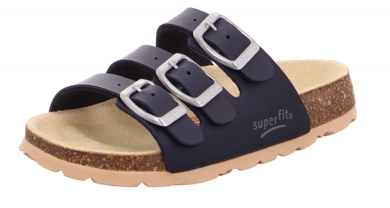 FUSSBETTPANTOFFEL - Blau Pantoffel mit Schnalle