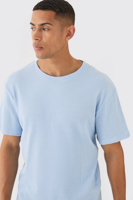 T-Shirt in Waffeloptik