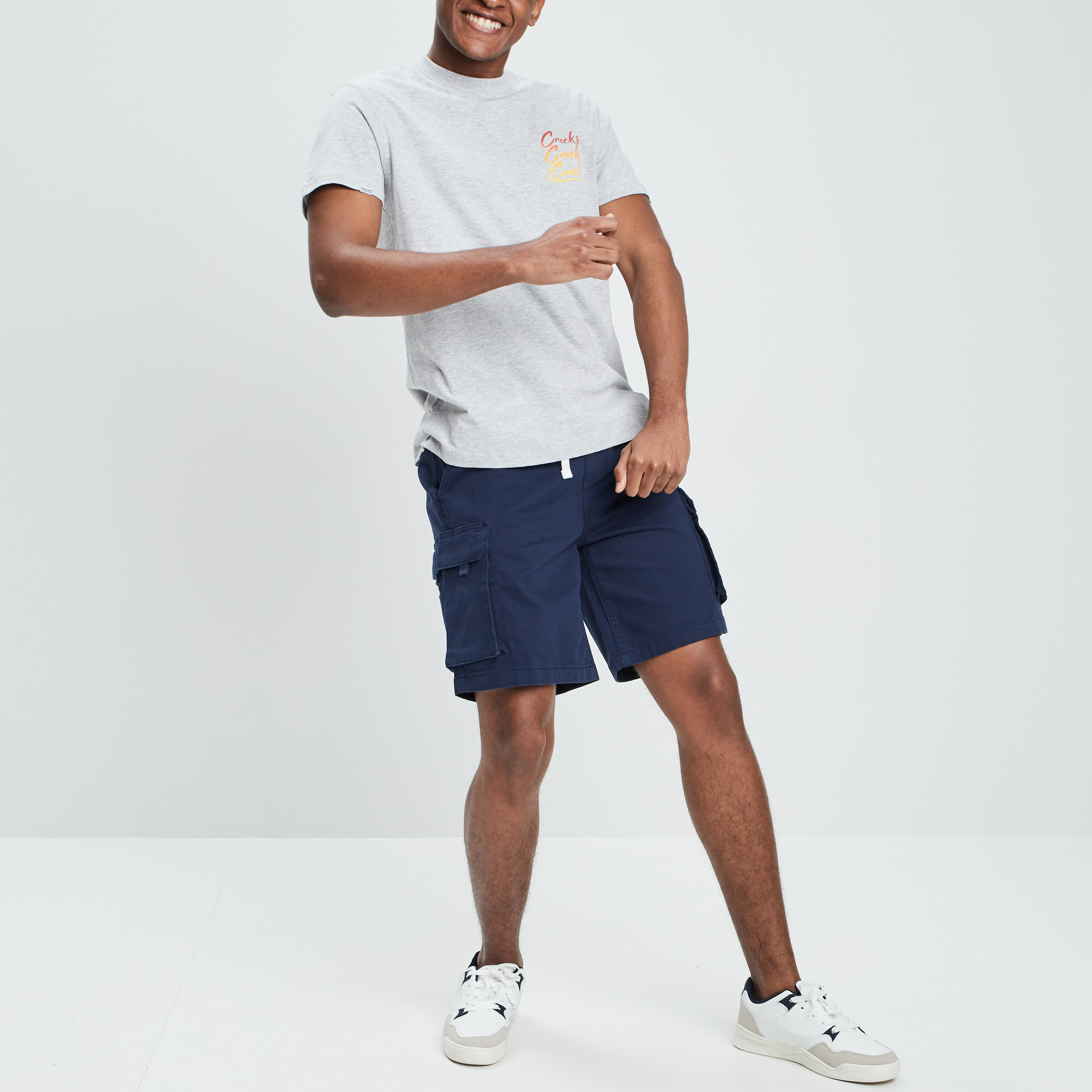 Bermuda cargo à coulisse bleu marine homme | La Halle