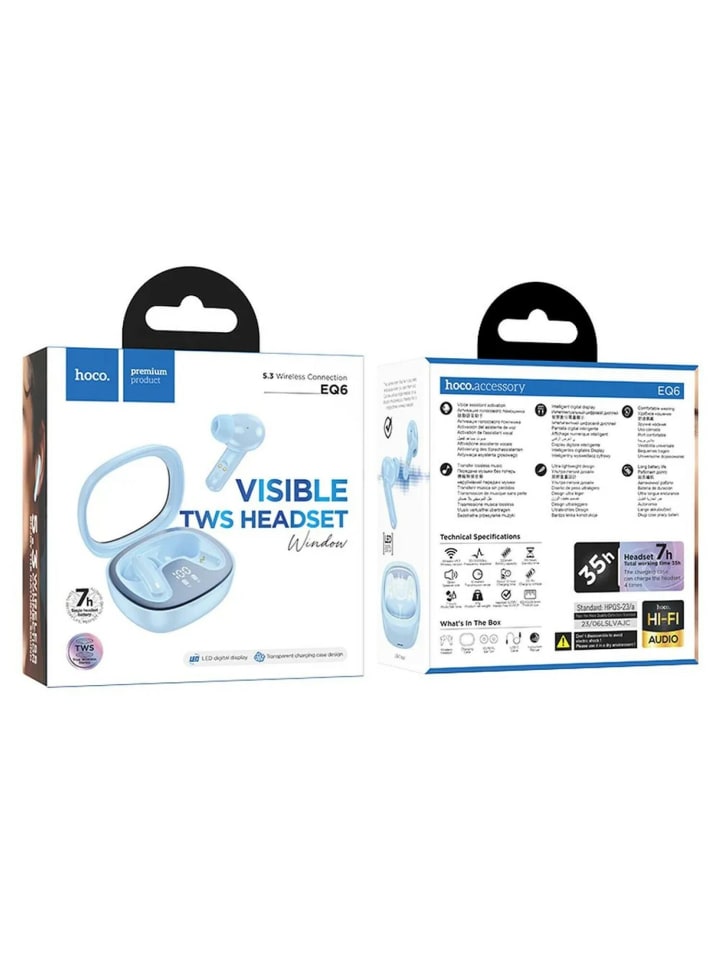 HOCO HOCO Bluetooth-Kopfhörer TWS Shadow EQ6 In-Ear-Kopfhörer Blau in Blau günstig kaufen onesize