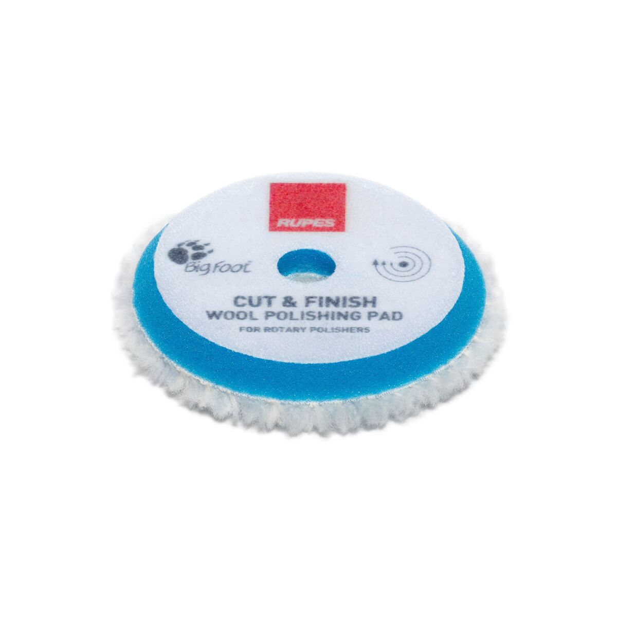 Rupes BigFoot Woll-Polierschwamm für Rotationspolierer Cut & Finish 75mm hart