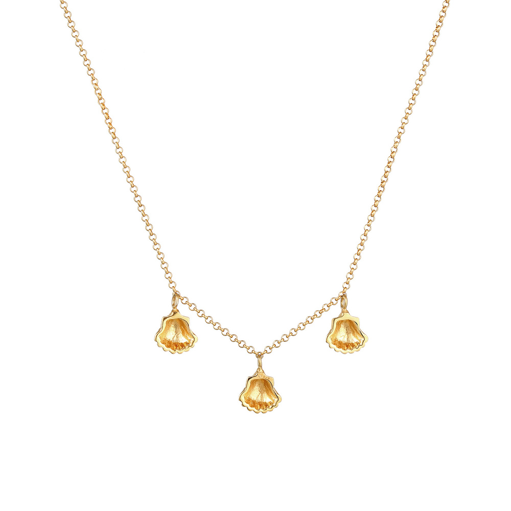 Elli Elli Collier Coquillage Pendentifs Plage Mer Été Collier Femme - (925/1000) Argen Bijoux