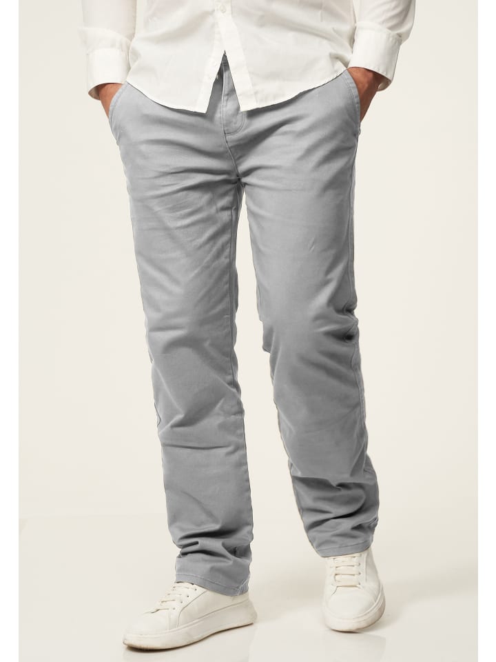 DAILY COTTON Chinohose - DCDAVIE Chino Hose Jeans Stoffhose Straight-Fit in Hellgrau günstig kaufen