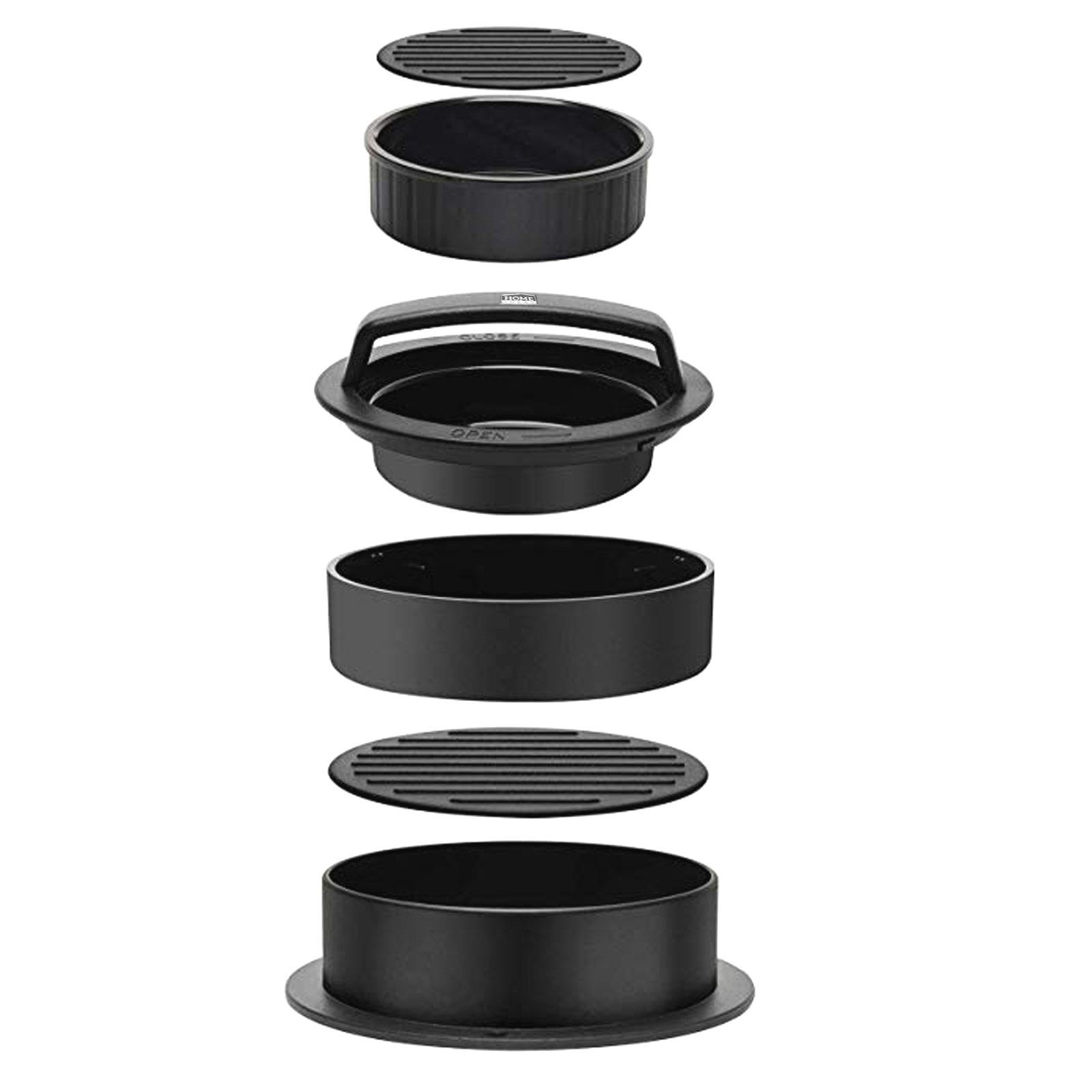 HAC24 Burgerpresse 3-in-1 Frikadellen- & Hamburger-Presse, Kunststoff, Ø 6,5 - 12 cm