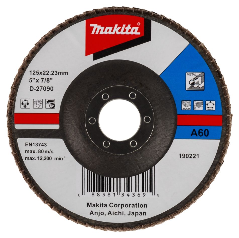 Accessori Makita D-27090 Disco lamellare per levigatrice 125x22 K60