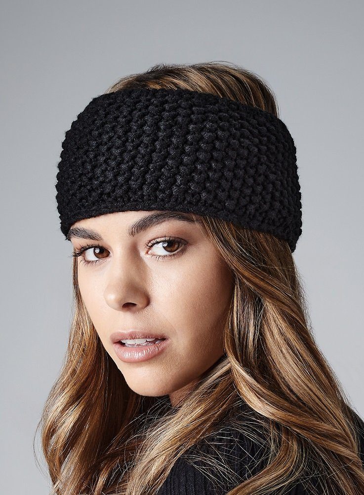 Beechfield® Stirnband Damen Häkelstrick Stirnband für Frauen u. Mädchen mit Thermoband Handgestricktes Griffgefühl